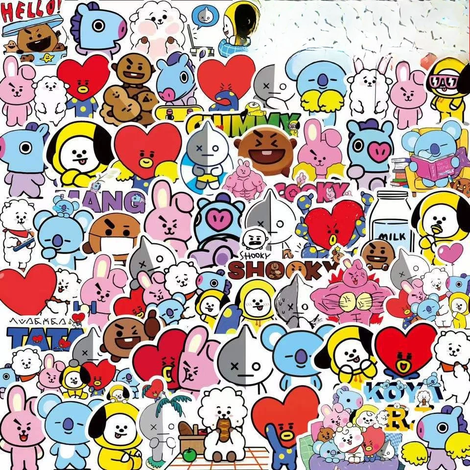 Kawaii BT21 Stickers Suitcases - đánh giá và giá Evoker Cosplay Prop