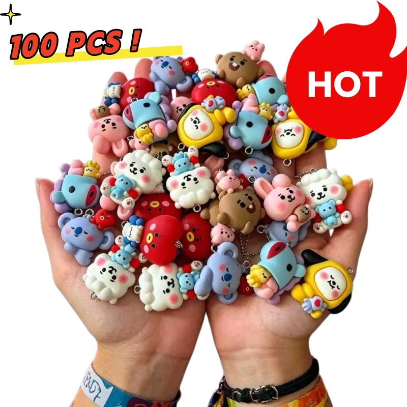 7pcs BT21 Resin Cartoon Charm  - đánh giá và giá Cosplay Prop Diy