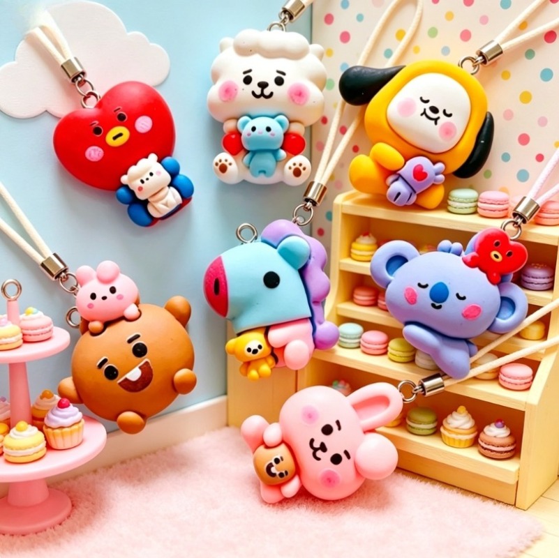 7pcs BT21 Resin Cartoon Charm  - đánh giá và giá Cosplay Prop Diy